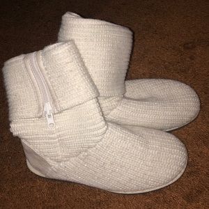 White Knit Boots